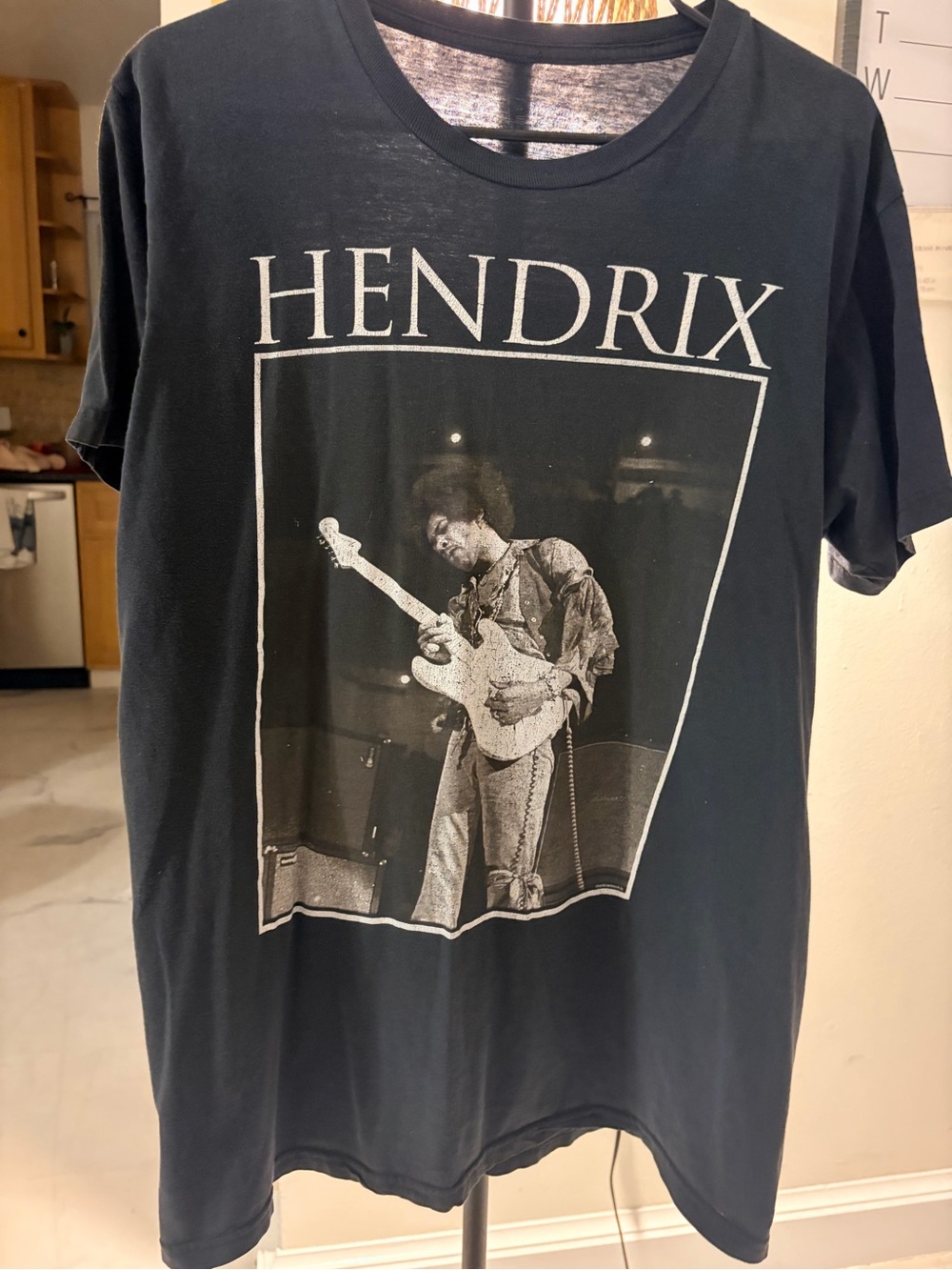 Hendrix Black Short-Sleeve Graphic Tee for Men